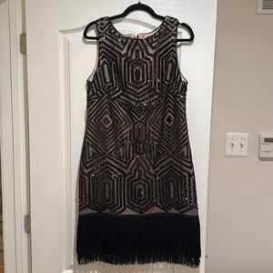 Vince Camuto sequin dress with fringe, size 14